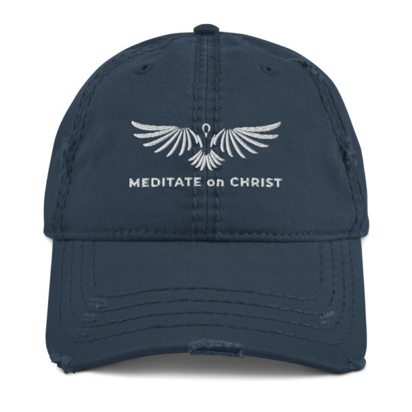 Distressed Dad Hat - Meditate On Christ Logo