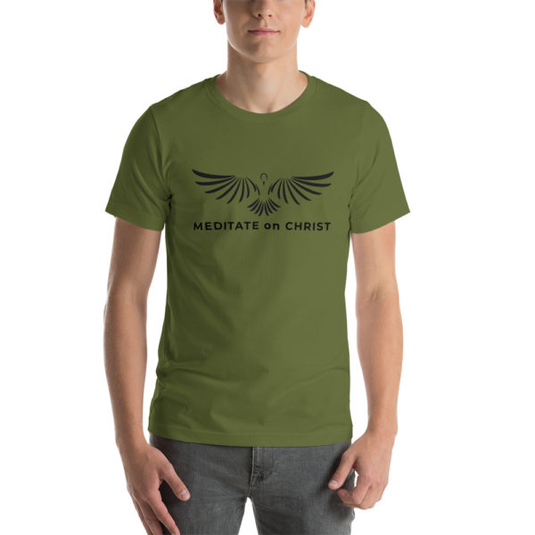 Meditate On Christ Logo - Short-Sleeve Unisex T-Shirt - Image 4