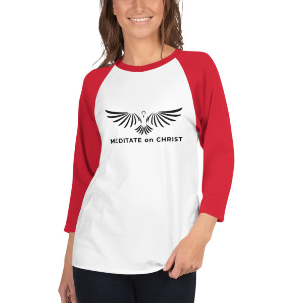 Meditate On Christ Logo - 3/4 sleeve raglan shirt - Image 6