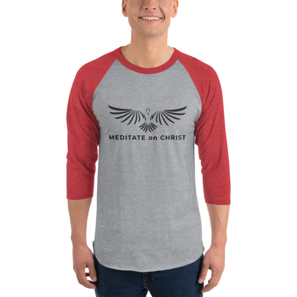 Meditate On Christ Logo - 3/4 sleeve raglan shirt - Image 3