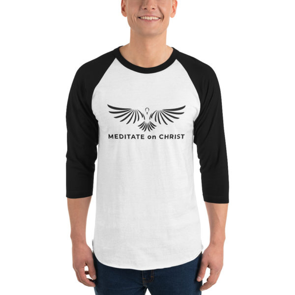 Meditate On Christ Logo - 3/4 sleeve raglan shirt