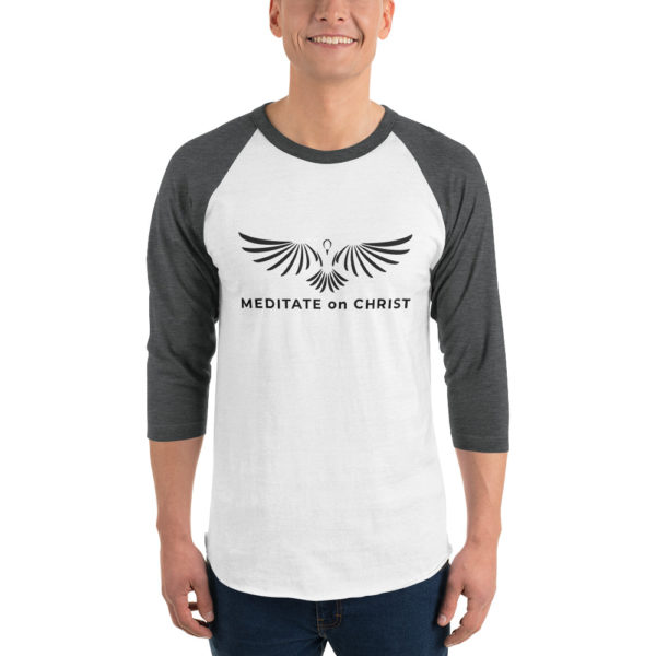 Meditate On Christ Logo - 3/4 sleeve raglan shirt - Image 6