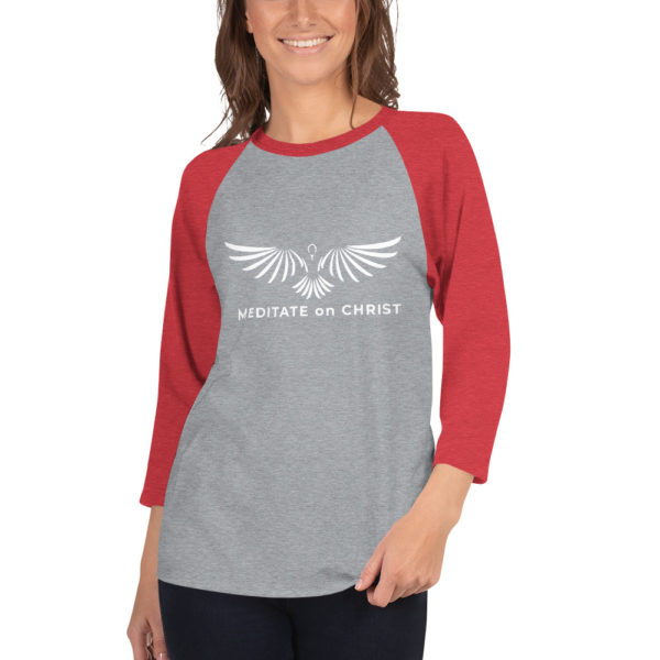 Meditate On Christ Logo - 3/4 sleeve raglan shirt - Image 4