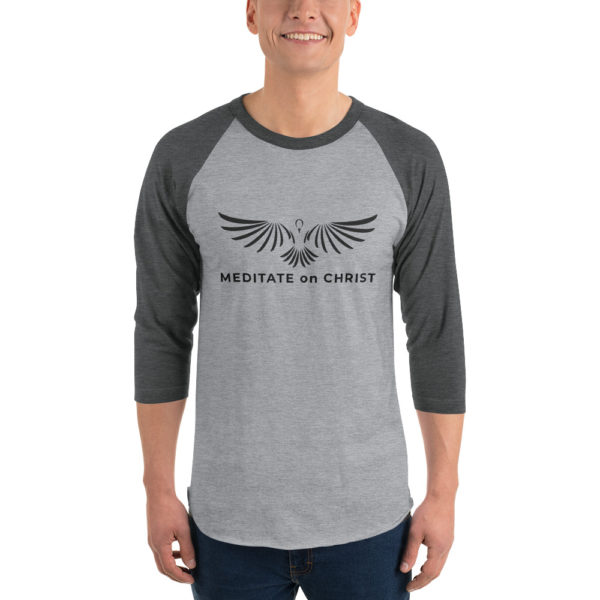 Meditate On Christ Logo - 3/4 sleeve raglan shirt - Image 4